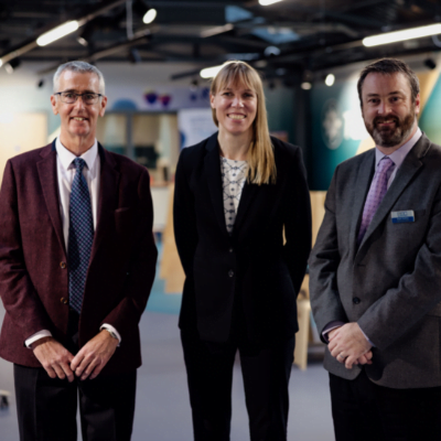 Caption - left to right: Sandy Morton, chair of the board of trustees at Aberdeen Science Centre; Professor Catherine Heymans, Astronomer Royal for Scotland; and Bryan Snelling, chief executive of Aberdeen Science Centre.